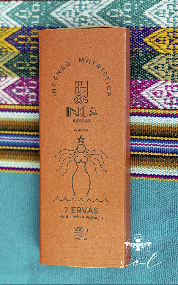 Incenso Natural de 7 ervas - Inca Aromas - 9 Varetas