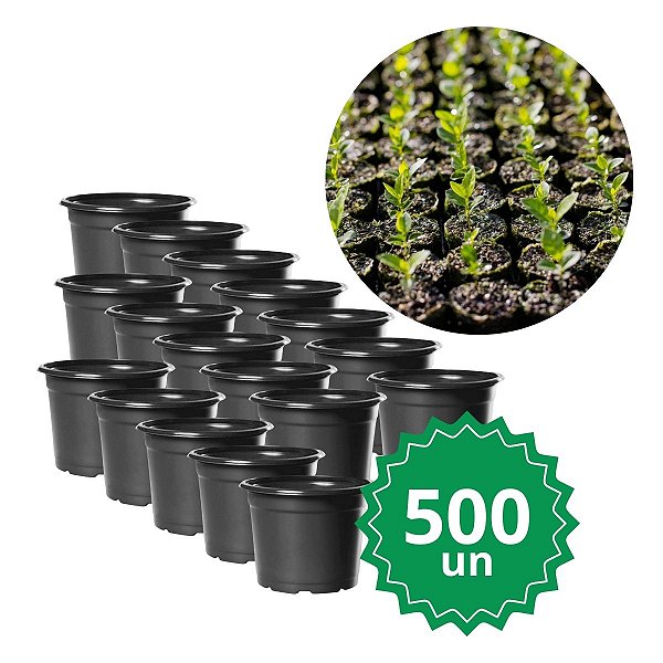Kit 500 Vaso De Muda NP06 Holambra Redondo Pote Preto De Plástico - Nutriplan