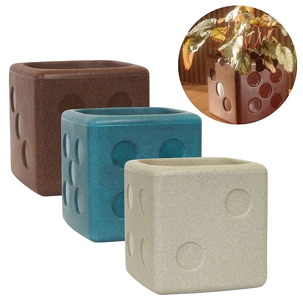 Vaso Funny Dado 18cm Decorativo Médio Terraza - Nutriplan