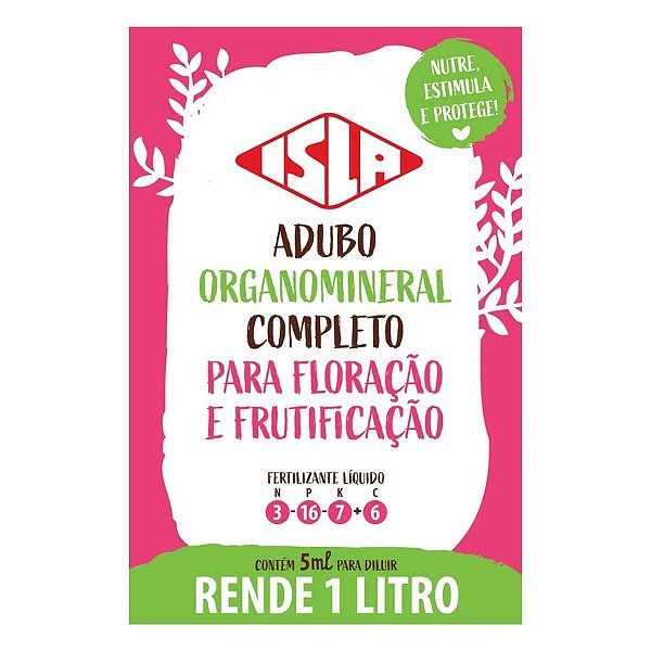 Adubo Fertilizante Isla Flores 5ml NPK Rende 1 Litro - Isla