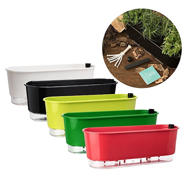 Jardineira Auto Irrigável 5 Litros Grande 40x15cm - Vaso Raiz