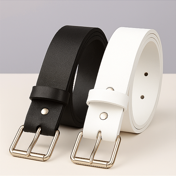 Kit 2 Cintos Feminino De Couro Montana Casual e Social Da Moda Blogueira Fivela Quadrada Prata