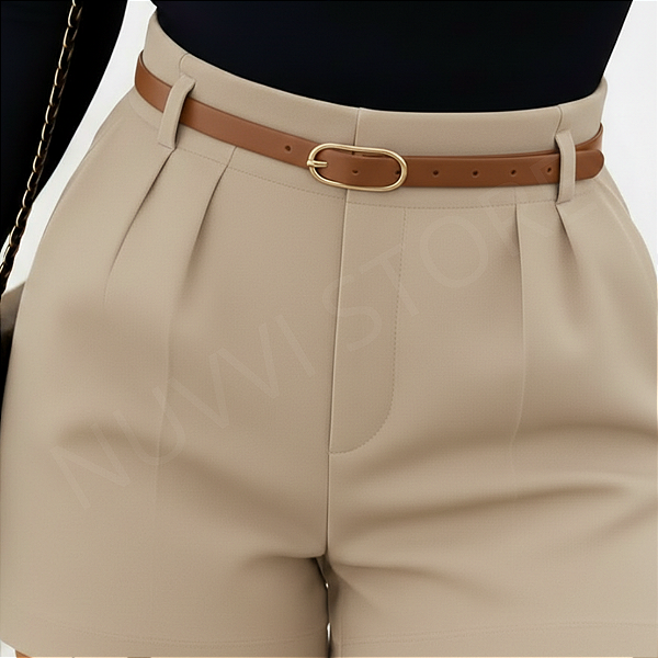 Cinto Feminino Fino CARAMELO De Couro Moda Blogueira Elegante fino Feminina Tendência Social Jeans e Casual