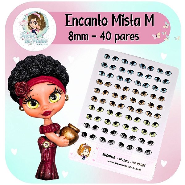 Olhos Resinados Encanto - M 8mm - Mista