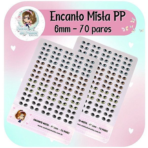 Olhos Resinados Encanto - PP 6mm - Mista