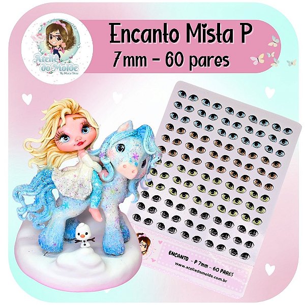 Olhos Resinados Encanto P 7mm - Mista