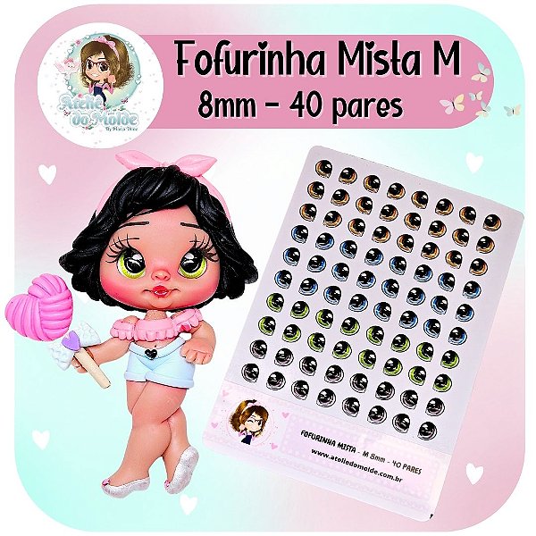 Olhos Resinados Fofurinha - M 8mm - Mista