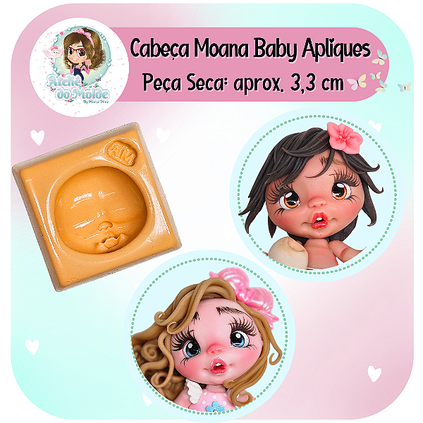Cabeça Moana Baby Apliques
