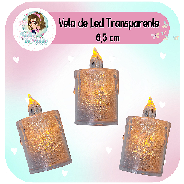 Vela de Led Transparente 6,5cm