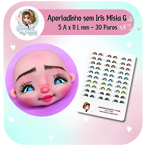 Olhos Resinados Apertadinho Com Iris Mista - G