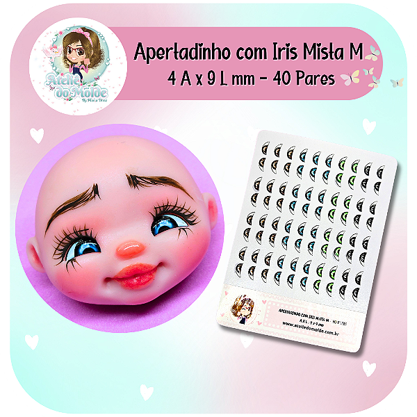 Olhos Resinados Apertadinho Com Iris Mista - M
