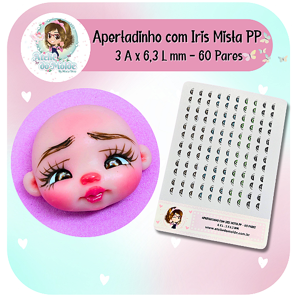 Olhos Resinados Apertadinho Com Iris Mista - PP
