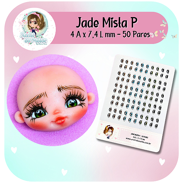 Olhos Resinados Jade Mista - P