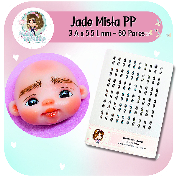 Olhos Resinados Jade Mista - PP