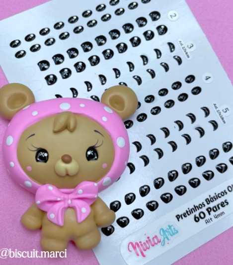 Olhos Resinados Pretinhos Básicos 01 P - Nivia Arts