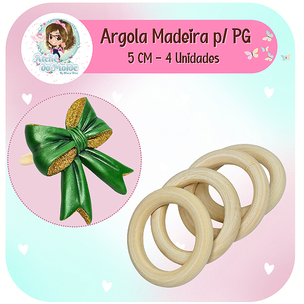 Argola de Madeira - 5cm 4 un p/ PG