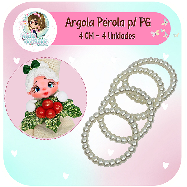 Argola em Pérola 4 cm - 4 un p/ PG