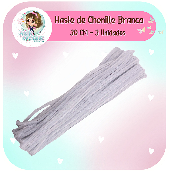 Haste Chenille 30cm - Branco