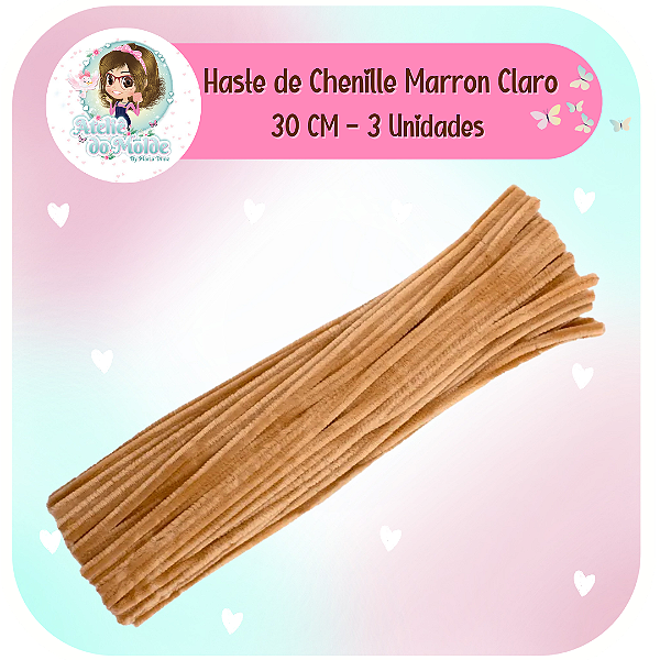 Haste Chenille 30cm - Marrom Claro