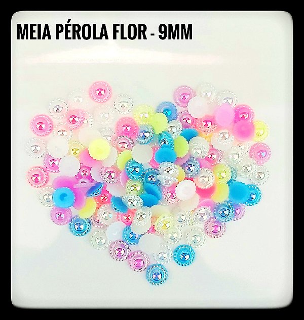 Meia Pérola Flor - 9mm