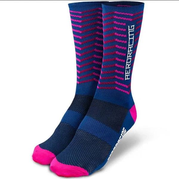 MEIA ASW PEAK 19 AZUL MARINHO ROSA