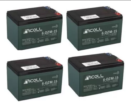 Kit 4 Baterias 12v 15ah Ciclo Profundo Bicicleta Elétrica