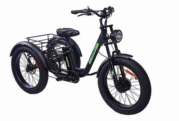 TRICICLO SUPER FAT ELEKTRA 500 ALUMINIO - PRETO