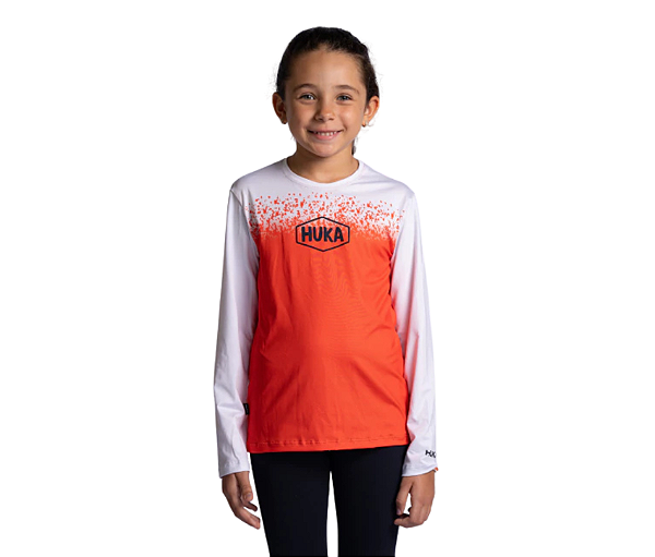 Camisa Infantil Huka UV 50+ Unissex ML Estampa laranja Tam10