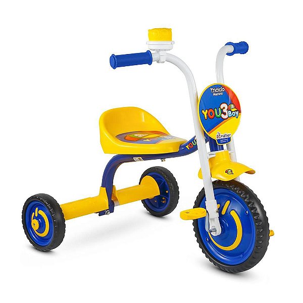 TRICICLO INFANTIL NATHOR  AMARELO/AZUL