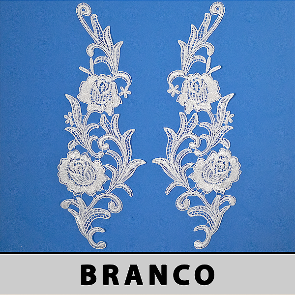 Aplicação Guipir Branca CH-4571 (11,5cm - 31,0cm)(6 pares)