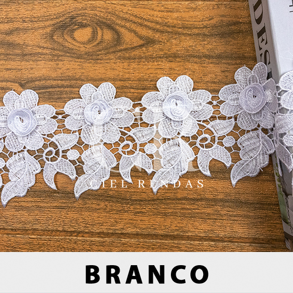 Renda Guipir 3D Branca JT-3427 (11,5cm - 13,70m)