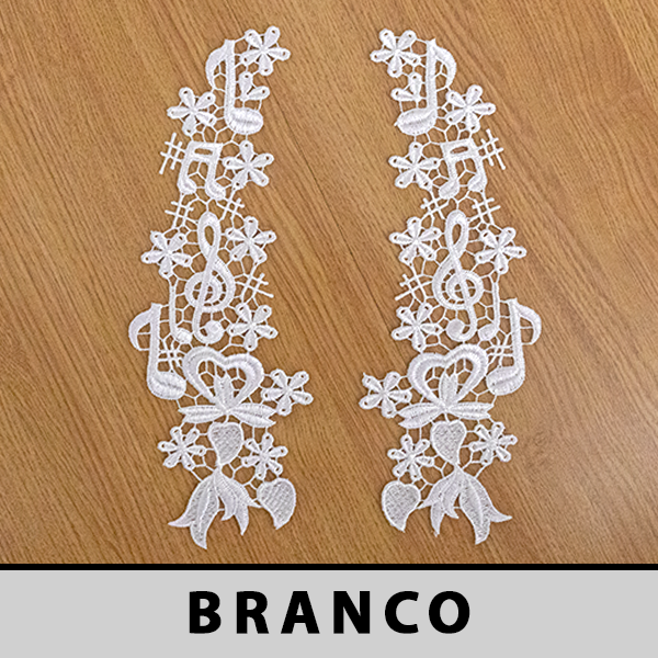 Aplicação Guipir Branca CH-4545 (9,0cm - 27,0cm)(6 pares)