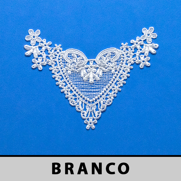 Aplicação Guipir Branca CH-3875 (14,0cm - 10,5cm)(6 peças)