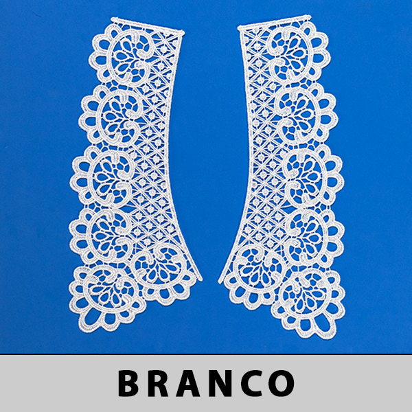 Aplicação Guipir Branca CH-4475 (11,5cm - 27,5cm)(3 pares)