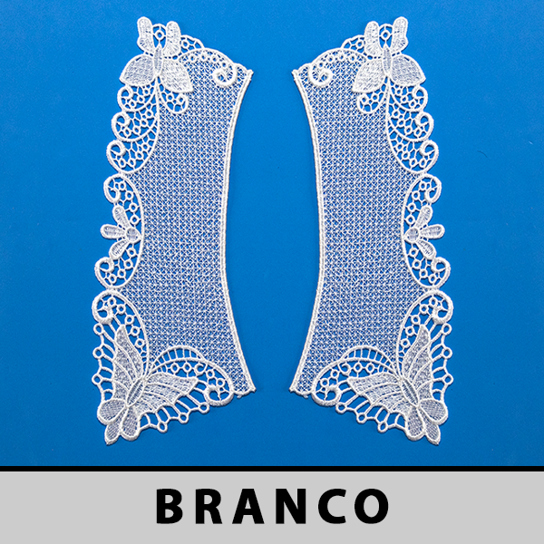 Aplicação Guipir Branca CH-4465 (11,0cm - 30,0cm)(3 pares)