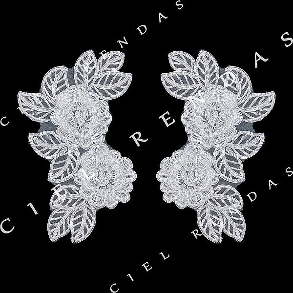 Aplicação Guipir 3D CH-1602 (10,5cm - 21,0cm)(6 pares)