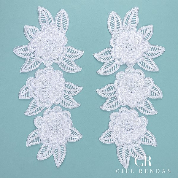 Aplicação Guipir 3D CH-1546 (12,5cm - 30,0cm)(3 pares)