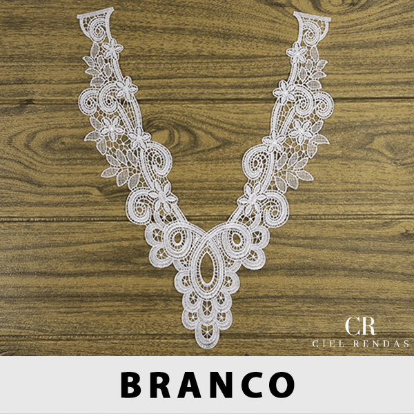 Aplicação Guipir Branca CH-1276 (25,0cm - 35,0cm)(3 peças)