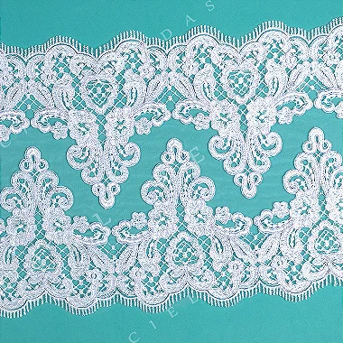 Tule Bordado Branco Duplo CH-2627SB (34,0cm - 9,0m)