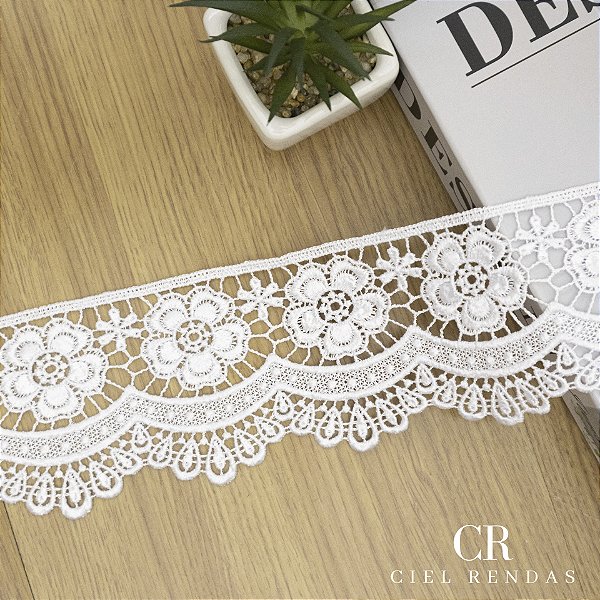 Renda Guipir Branca LA-321446 (7,5cm - 13,70m)