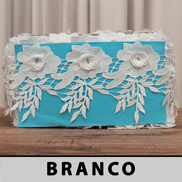 OFERTA - Renda Guipir 3D Branca JT-3429 (13,0cm - 13,70m)