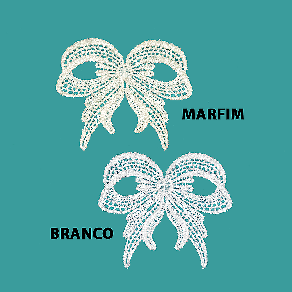 Aplicação Guipir Branca MH-1959 (9,0cm - 7,5cm)(6 peças)