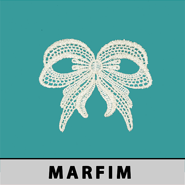 Aplicação Guipir Marfim MH-1959 (9,0cm - 7,5cm)(6 peças)