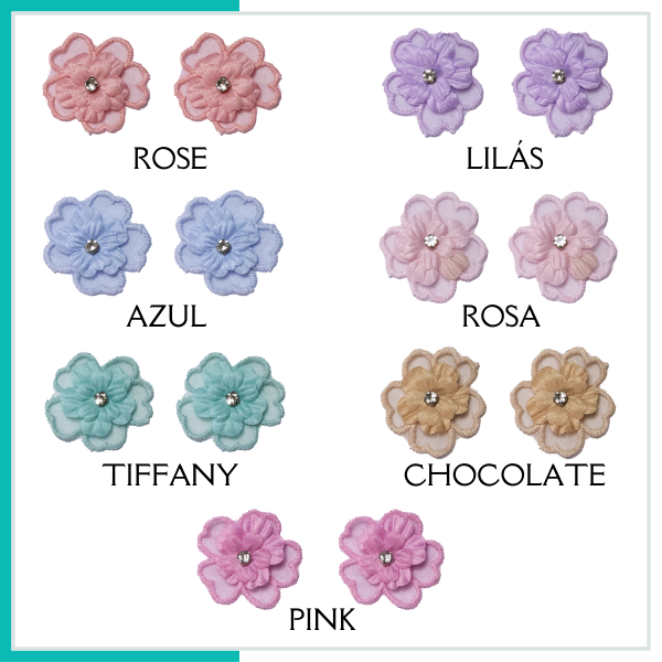 12 Peças da Aplicação Guipir CH-2158/C (3,5cm - 3,5cm)