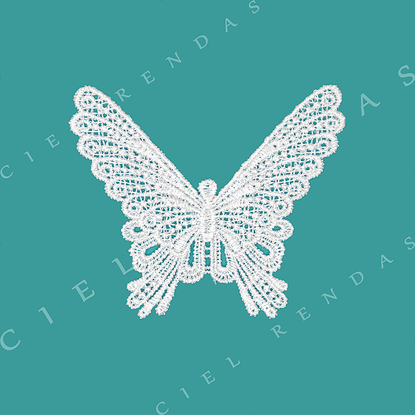 Aplicação Guipir Branca MH-1338 (10,0cm - 8,5cm)(6 peças)