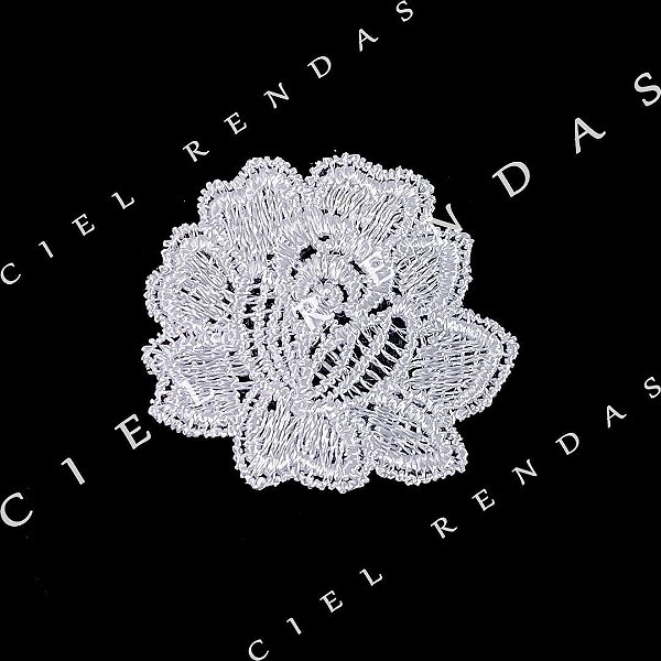 Aplicação Guipir Branca MH-1457 (5,0cm - 4,5cm) (pct 12 peças)