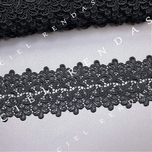 Renda Guipir Preto OR-52383/C (7,5cm - 13,70m)