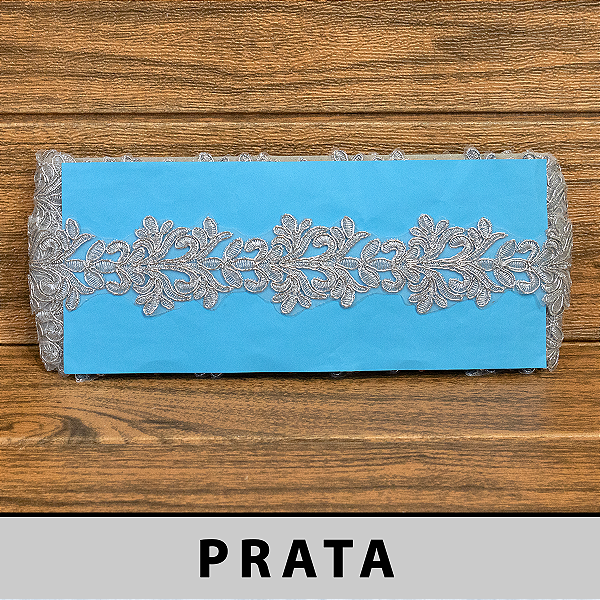 Tule Bordado Prata CH-2010/B (4,5cm - 9,14m)