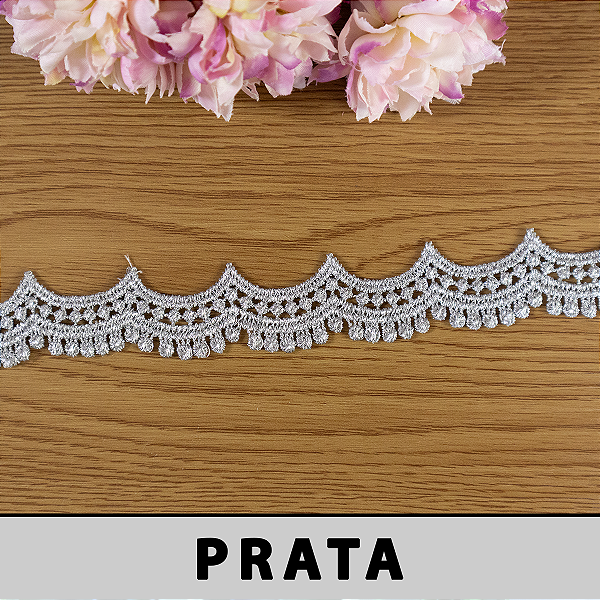 Renda Guipir Prata Lurex CH-3106MT (2,5cm - 13,70m)