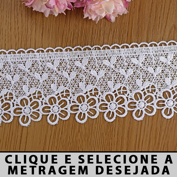 Renda Guipir Branca LA-121493 (7,5cm - 13,70m)